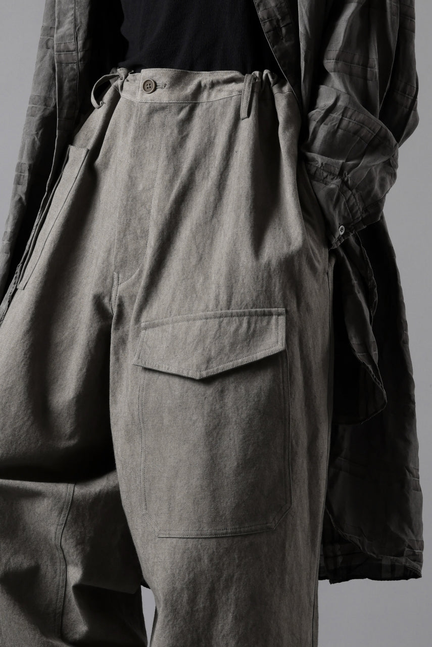 画像をギャラリービューアに読み込む, Y's for men WITHSTRING WORK PANTS / COTTON LINEN SULFIDED OZONE (CHARCOAL)