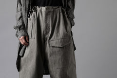 画像をギャラリービューアに読み込む, Y's for men WITHSTRING WORK PANTS / COTTON LINEN SULFIDED OZONE (CHARCOAL)