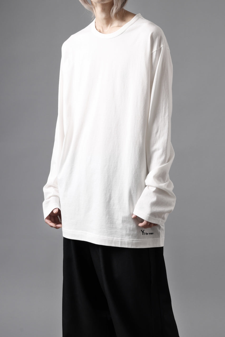Y's for men LOGO PRINT LONG SLEEVE T-SHIRTS / 30/1 COMA COTTON (OFF WHITE)