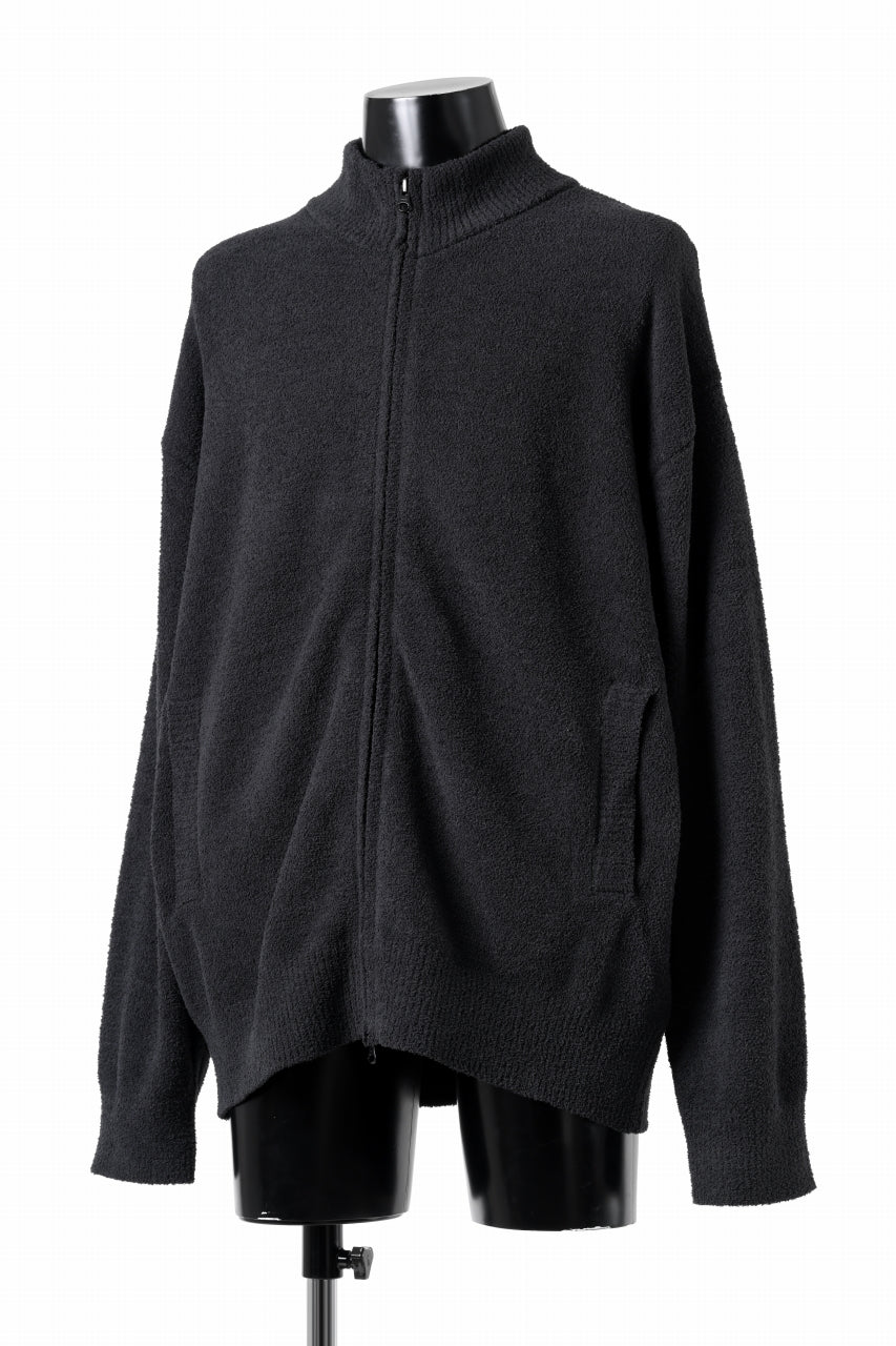 Load image into Gallery viewer, MASTERMIND WORLD LOUNGE FULL-ZIP TRACK JACKET / SOFTY BOA FLEECE (BLACK x CHARCOAL)