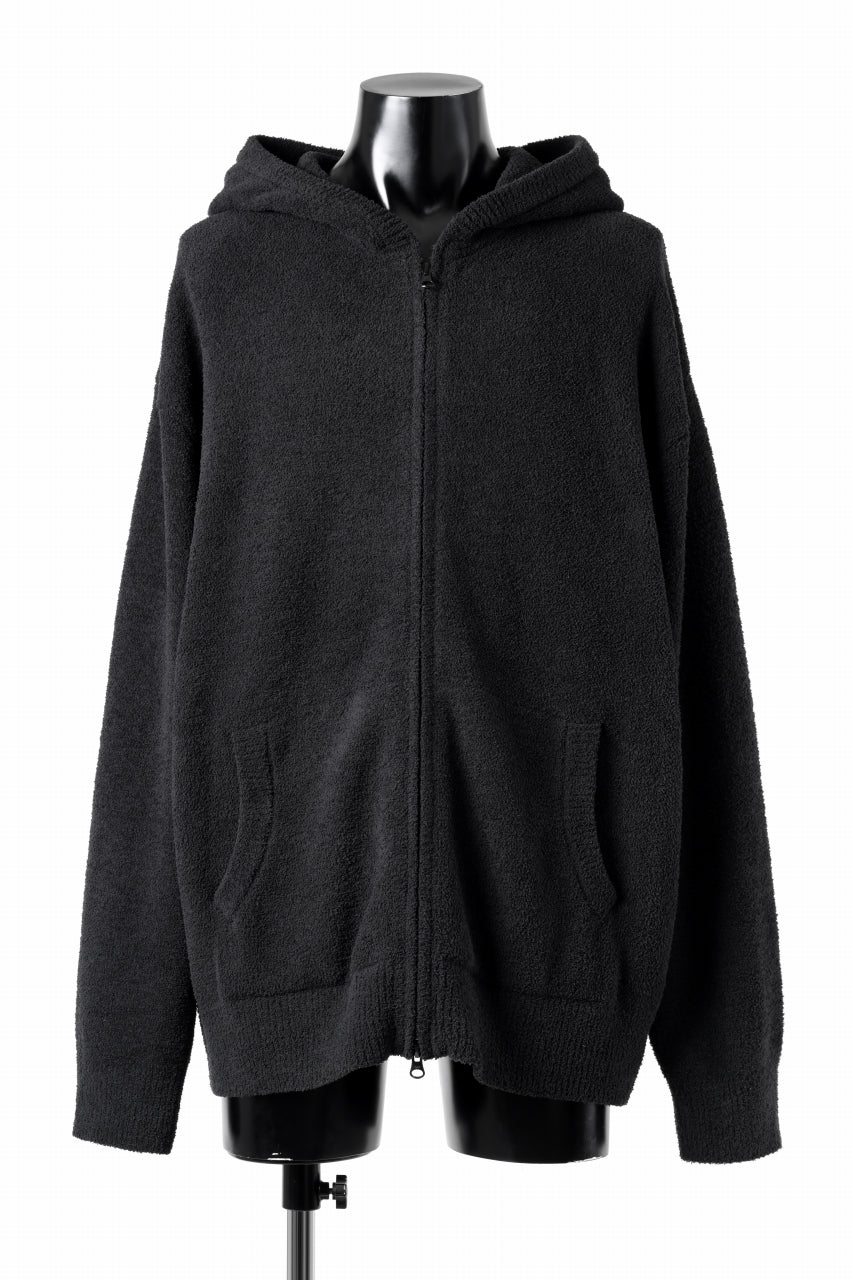 Load image into Gallery viewer, MASTERMIND WORLD LOUNGE FULL-ZIP HOODIE / SOFTY BOA FLEECE (BLACK x WHITE)