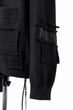画像をギャラリービューアに読み込む, MASTERMIND WORLD PATCHWORK CARDIGAN / CASHMERE KNIT (BLACK)