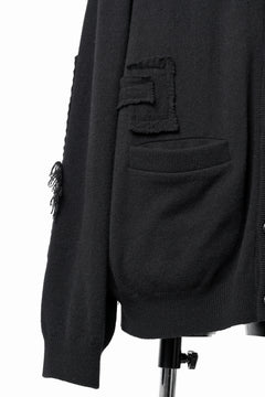 画像をギャラリービューアに読み込む, MASTERMIND WORLD PATCHWORK CARDIGAN / CASHMERE KNIT (BLACK)