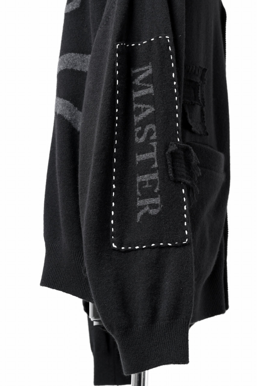 画像をギャラリービューアに読み込む, MASTERMIND WORLD PATCHWORK CARDIGAN / CASHMERE KNIT (BLACK)