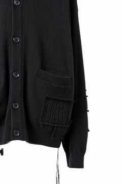 画像をギャラリービューアに読み込む, MASTERMIND WORLD PATCHWORK CARDIGAN / CASHMERE KNIT (BLACK)