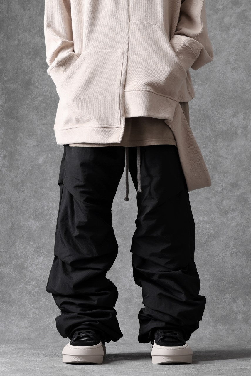画像をギャラリービューアに読み込む, A.F ARTEFACT TUCK VOLUME BAGGY PANTS / CONY GRUNZE (BLACK)