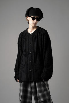 Load image into Gallery viewer, MASTERMIND WORLD OG ARAN CARDIGAN (BLACK)