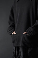 画像をギャラリービューアに読み込む, F/CE. REVERSE PATTERN COLLAR KNIT (BLACK)