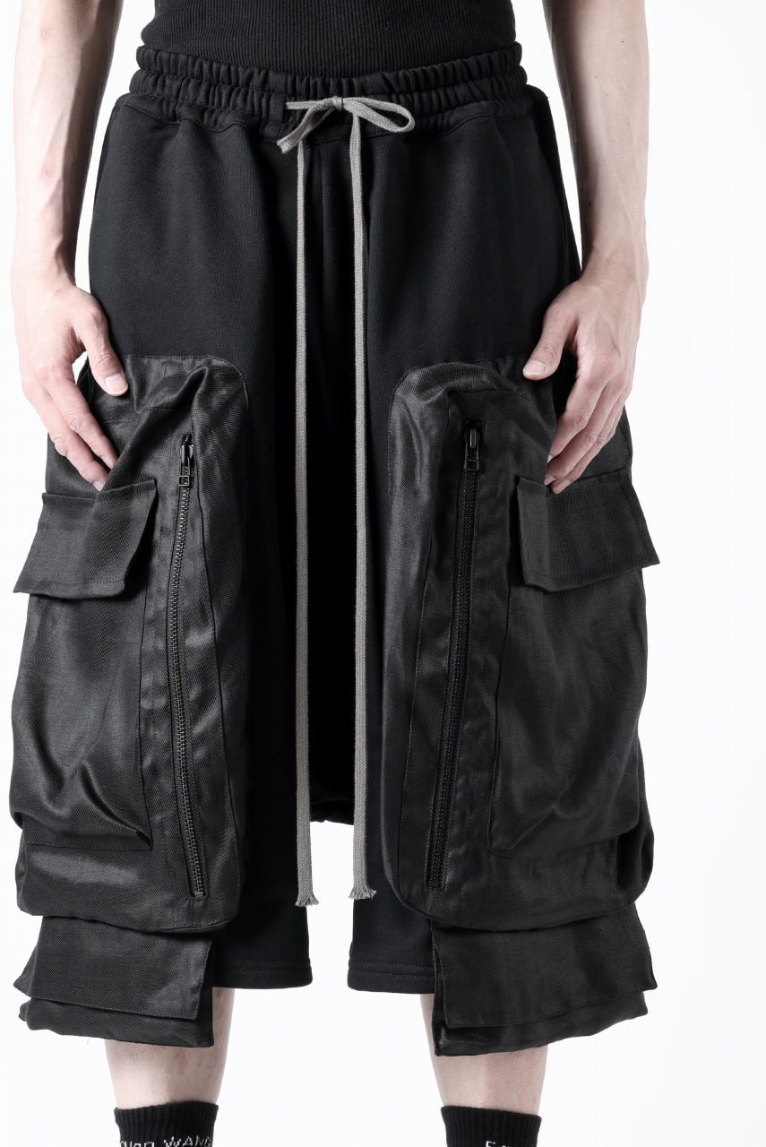 画像をギャラリービューアに読み込む, A.F ARTEFACT COMBINED DROPCROTCH CARGO SHORTS (BLACK)