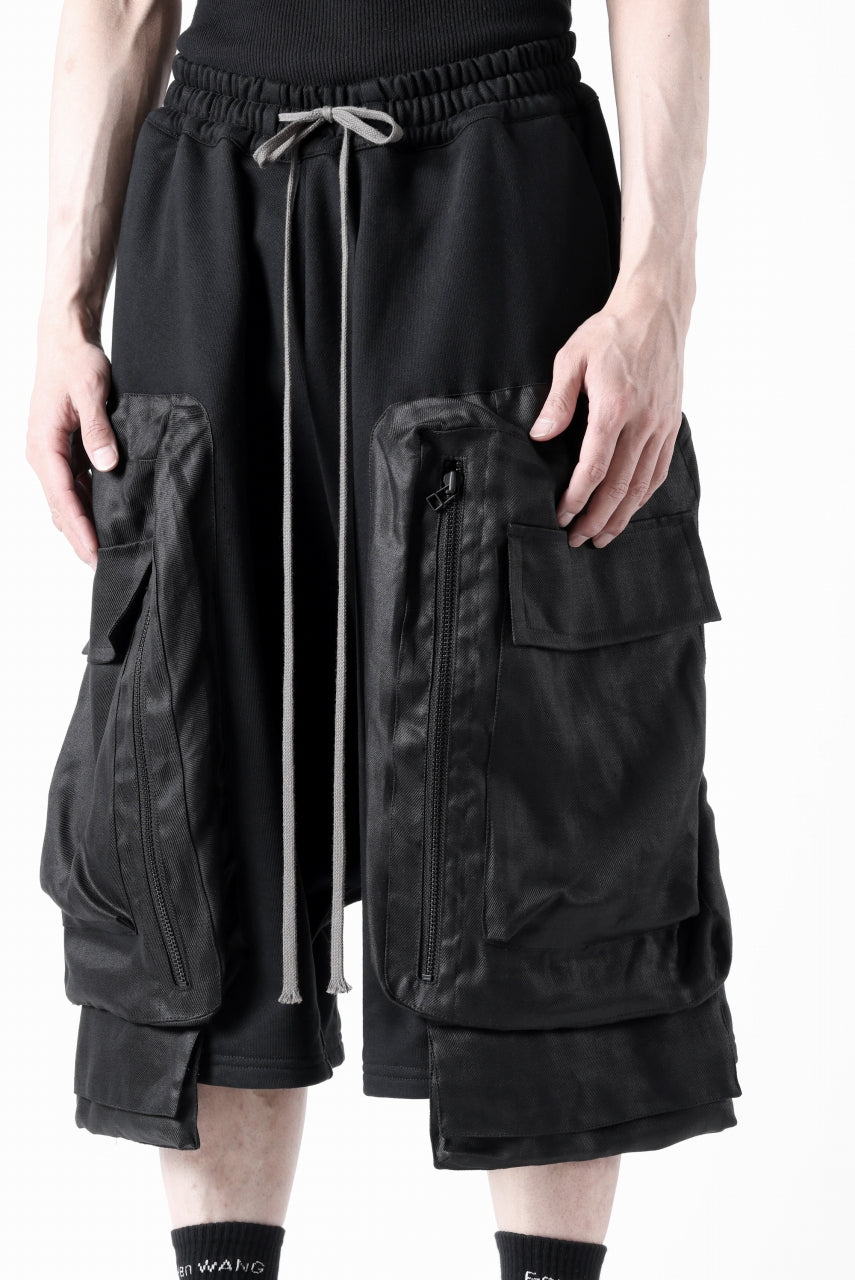 画像をギャラリービューアに読み込む, A.F ARTEFACT COMBINED DROPCROTCH CARGO SHORTS (BLACK)