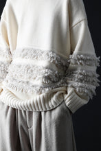 画像をギャラリービューアに読み込む, F/CE. DUAL TEXTURE SHIFTED LINES KNIT (IVORY)