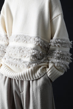 画像をギャラリービューアに読み込む, F/CE. DUAL TEXTURE SHIFTED LINES KNIT (IVORY)