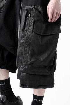 画像をギャラリービューアに読み込む, A.F ARTEFACT COMBINED DROPCROTCH CARGO SHORTS (BLACK)