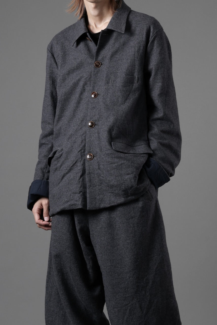 画像をギャラリービューアに読み込む, YUTA MATSUOKA shirt collar jacket / compressed wool jersey (dark gray)
