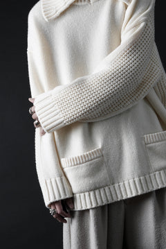 画像をギャラリービューアに読み込む, F/CE. REVERSE PATTERN COLLAR KNIT (IVORY)