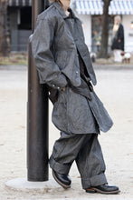 画像をギャラリービューアに読み込む, KLASICA "SOLO WOOD" LOOSE FIT SHORT COVER ALL / 9.7oz COTTON x LINEN CHAMBRAY (GRAY DENIM)