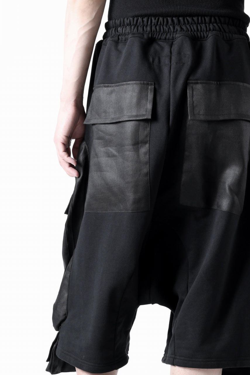 画像をギャラリービューアに読み込む, A.F ARTEFACT COMBINED DROPCROTCH CARGO SHORTS (BLACK)