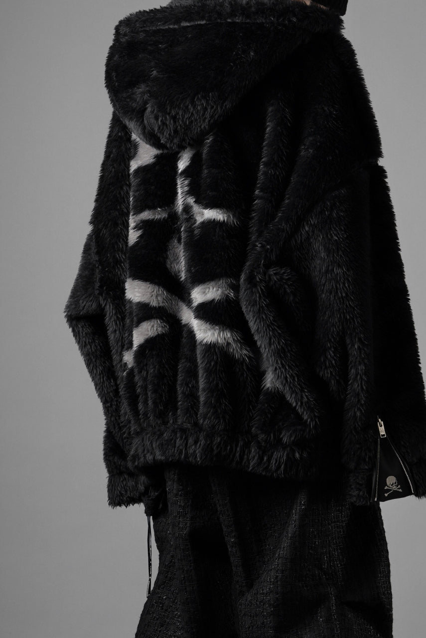 Load image into Gallery viewer, mastermind JAPAN POLAR BEAR ZIP-UP HOODIE (BLACK)