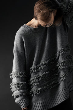 画像をギャラリービューアに読み込む, F/CE. DUAL TEXTURE SHIFTED LINES KNIT (CHARCOAL)