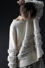 画像をギャラリービューアに読み込む, F/CE. DUAL TEXTURE SHIFTED LINES KNIT (IVORY)