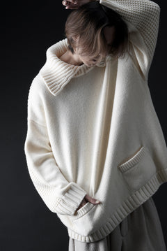 画像をギャラリービューアに読み込む, F/CE. REVERSE PATTERN COLLAR KNIT (IVORY)