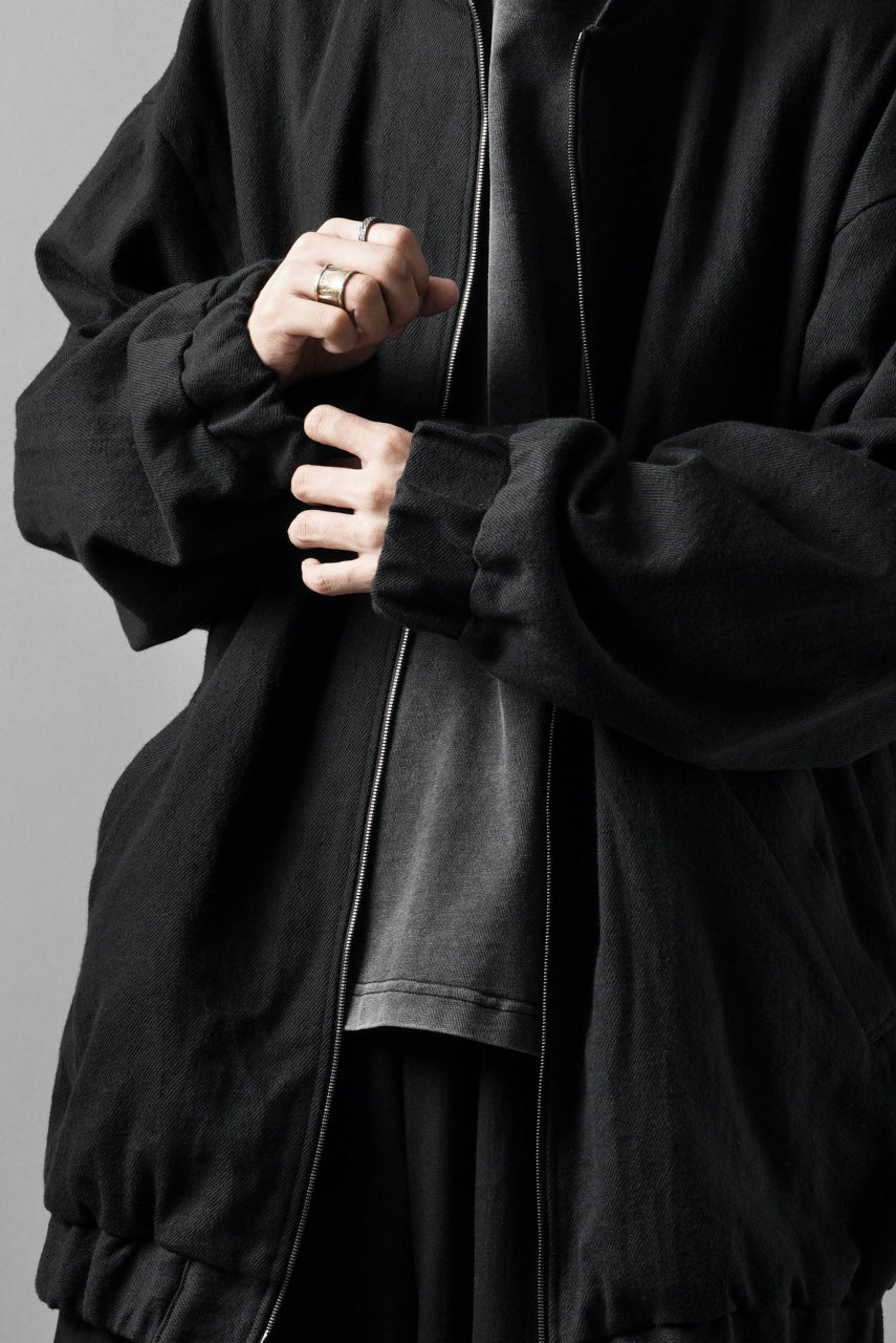 画像をギャラリービューアに読み込む, kujaku oversized zip-up blouson / J-811 (black)