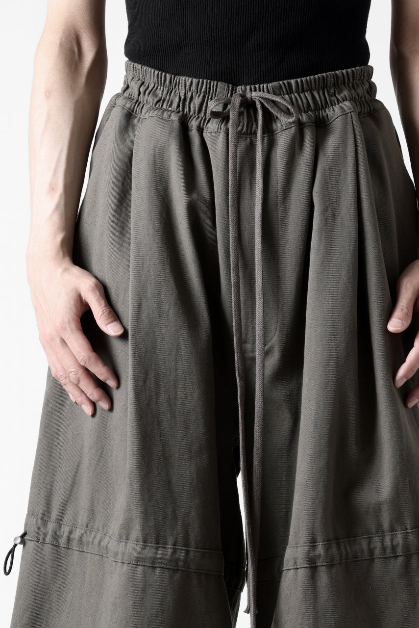 画像をギャラリービューアに読み込む, A.F ARTEFACT STRING-SQUEEZING WIDE PANTS / COTTON LINEN TWILL (KHAKI)