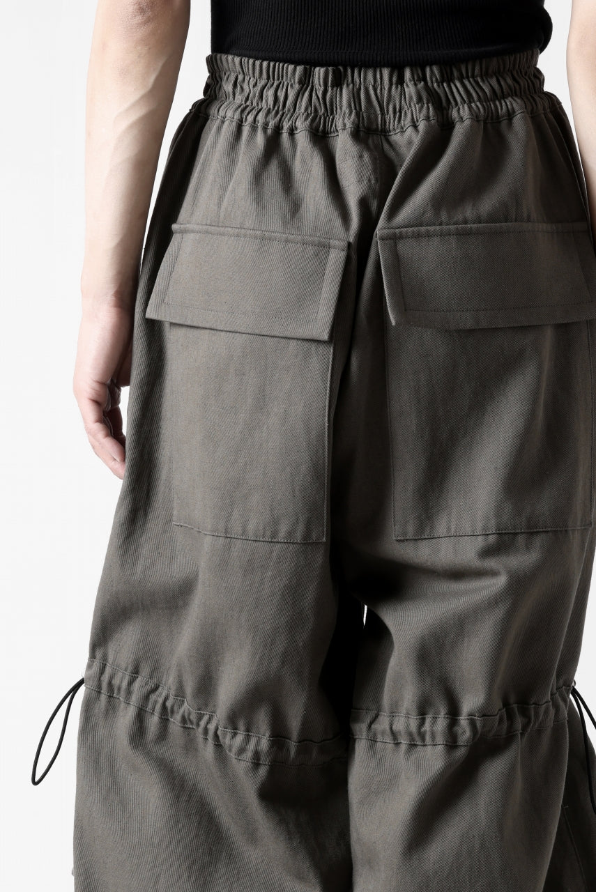 画像をギャラリービューアに読み込む, A.F ARTEFACT STRING-SQUEEZING WIDE PANTS / COTTON LINEN TWILL (KHAKI)