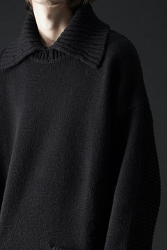 画像をギャラリービューアに読み込む, F/CE. REVERSE PATTERN COLLAR KNIT (BLACK)