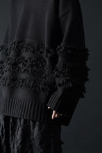 画像をギャラリービューアに読み込む, F/CE. DUAL TEXTURE SHIFTED LINES KNIT (BLACK)