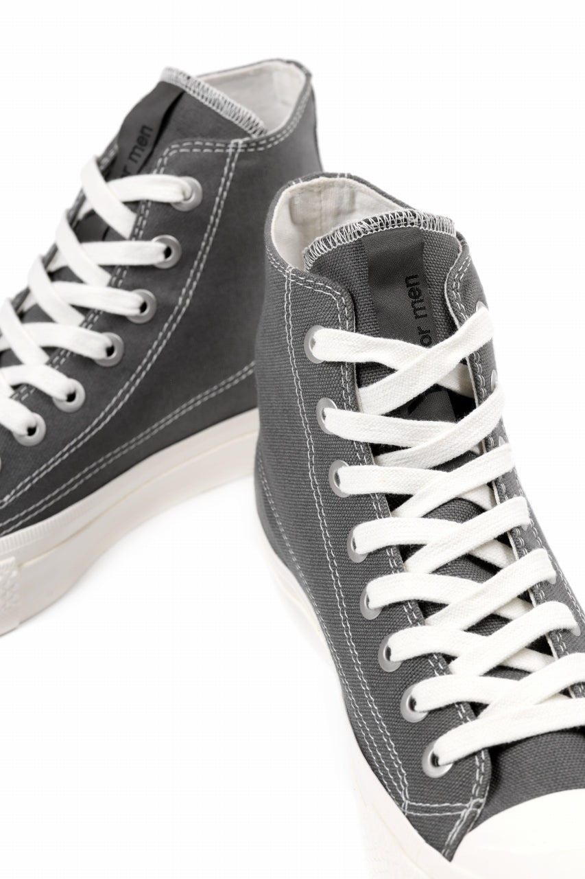 画像をギャラリービューアに読み込む, Y's for men HIGH TOP SNEAKER / COTTON CANVAS (GREY x WHITE)