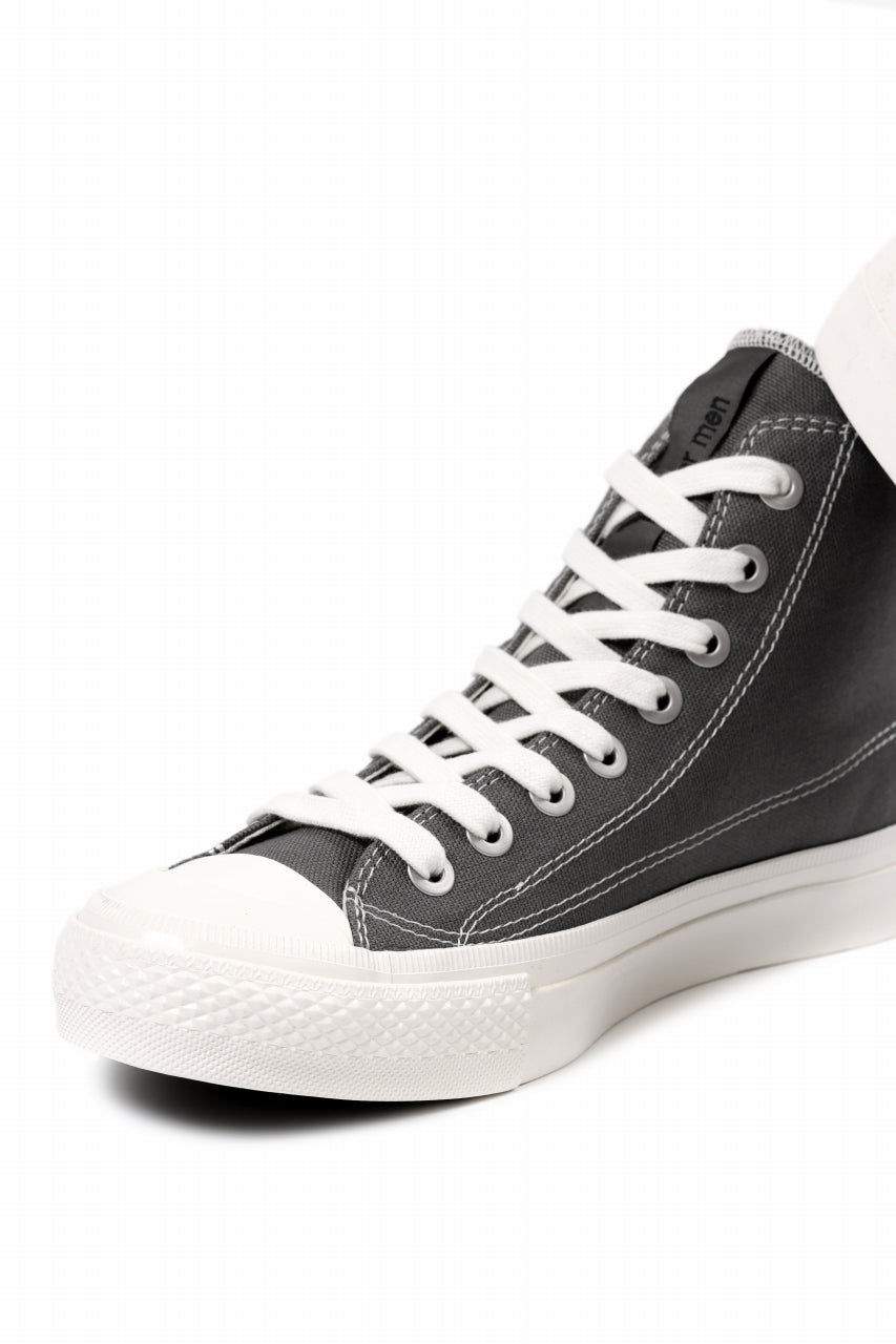 画像をギャラリービューアに読み込む, Y's for men HIGH TOP SNEAKER / COTTON CANVAS (GREY x WHITE)