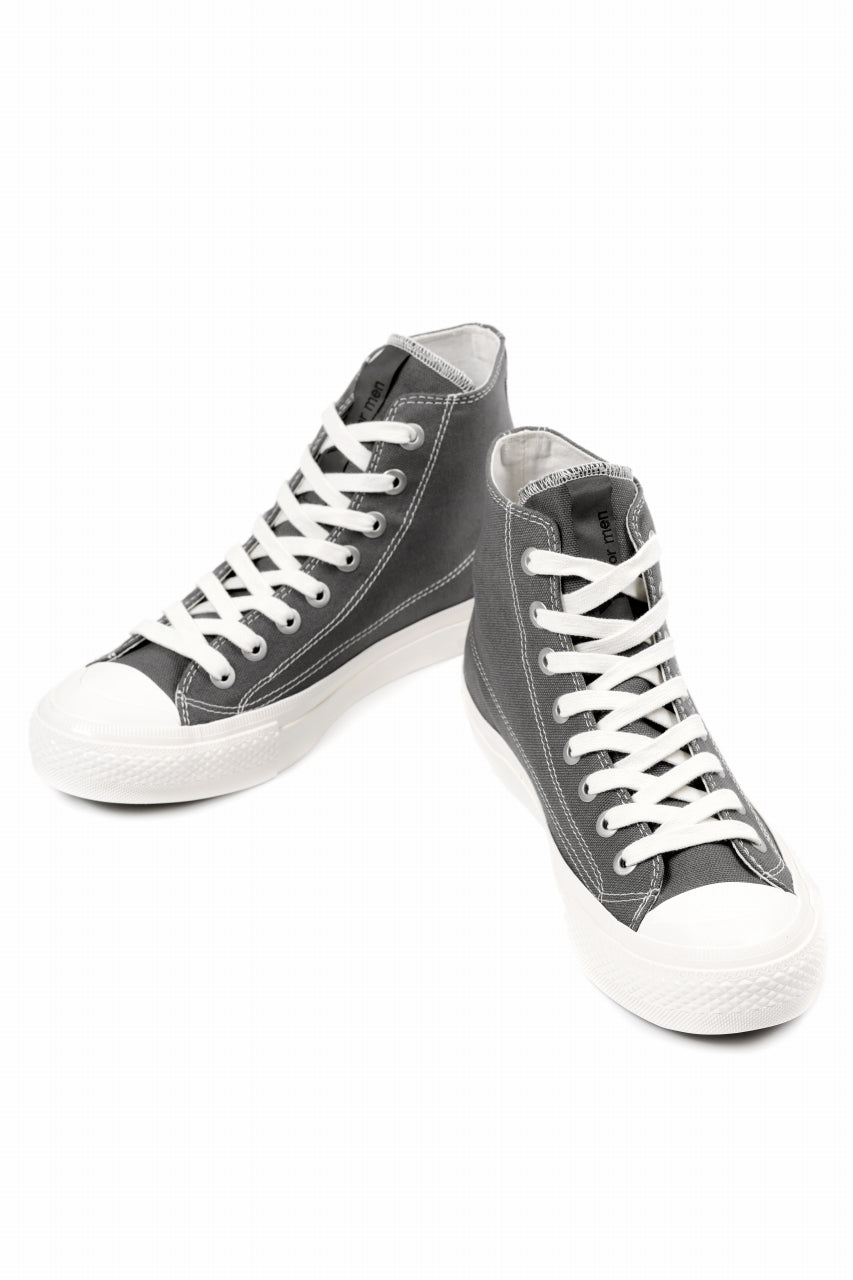 画像をギャラリービューアに読み込む, Y's for men HIGH TOP SNEAKER / COTTON CANVAS (GREY x WHITE)