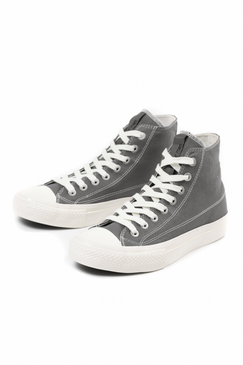 画像をギャラリービューアに読み込む, Y's for men HIGH TOP SNEAKER / COTTON CANVAS (GREY x WHITE)