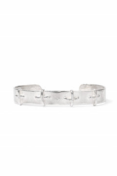 Load image into Gallery viewer, m.a+ silver stitched cross bracelet / AB18/AG (SILVER)
