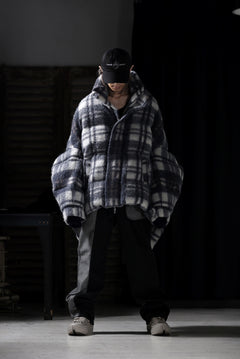 画像をギャラリービューアに読み込む, Feng Chen Wang UPSIDE DOWN JACKET IN CHECK PATTERN (NAVY)