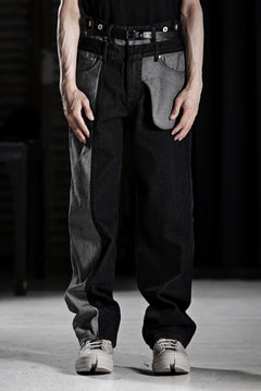 画像をギャラリービューアに読み込む, Feng Chen Wang INSIDE-OUT JEANS TROUSERS (BLACK)