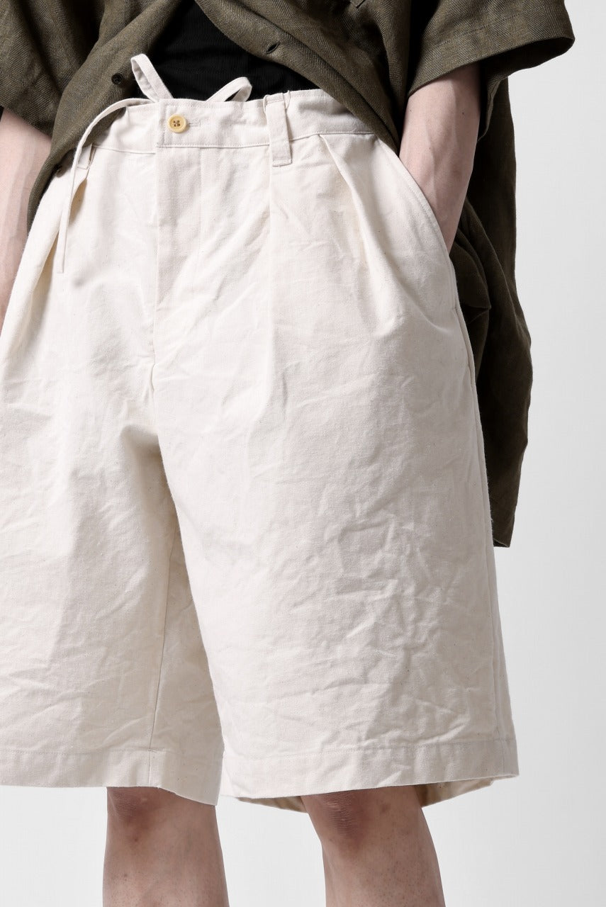 画像をギャラリービューアに読み込む, CAPERTICA 2-TUCK WIDE SHORTS / ARMY CANVAS (KINARI)