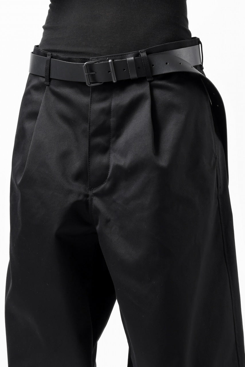 画像をギャラリービューアに読み込む, ISAMU KATAYAMA BACKLASH TUCK WIDE PANTS / HIGH DENSITY CHINO CLOTH (BLACK)