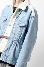 画像をギャラリービューアに読み込む, FACETASM ASSYMETRICAL BELTED SHERPA DENIM JACKET (INDIGO)