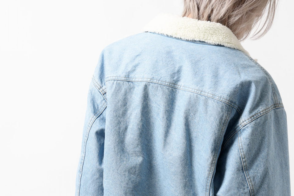 画像をギャラリービューアに読み込む, FACETASM ASSYMETRICAL BELTED SHERPA DENIM JACKET (INDIGO)