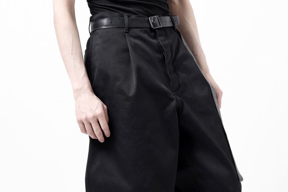 画像をギャラリービューアに読み込む, ISAMU KATAYAMA BACKLASH TUCK WIDE PANTS / HIGH DENSITY CHINO CLOTH (BLACK)
