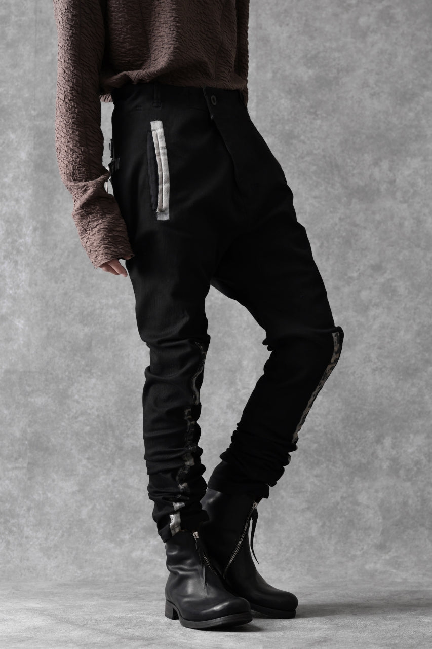 画像をギャラリービューアに読み込む, BORIS BIDJAN SABERI SLIM FIT PANTS / OBJECT DYED & SEAM TAPED "P11-F1939" (BLACK)