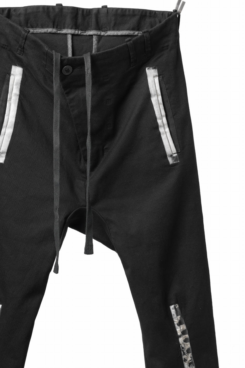 画像をギャラリービューアに読み込む, BORIS BIDJAN SABERI SLIM FIT PANTS / OBJECT DYED & SEAM TAPED "P11-F1939" (BLACK)