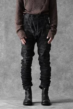 画像をギャラリービューアに読み込む, BORIS BIDJAN SABERI TIGHT FIT PANTS / STONE WASHED &amp; USED EFFECT &amp; BODY MOLDED &quot;P13.TF-F1603K&quot; (BLACK DENIM)