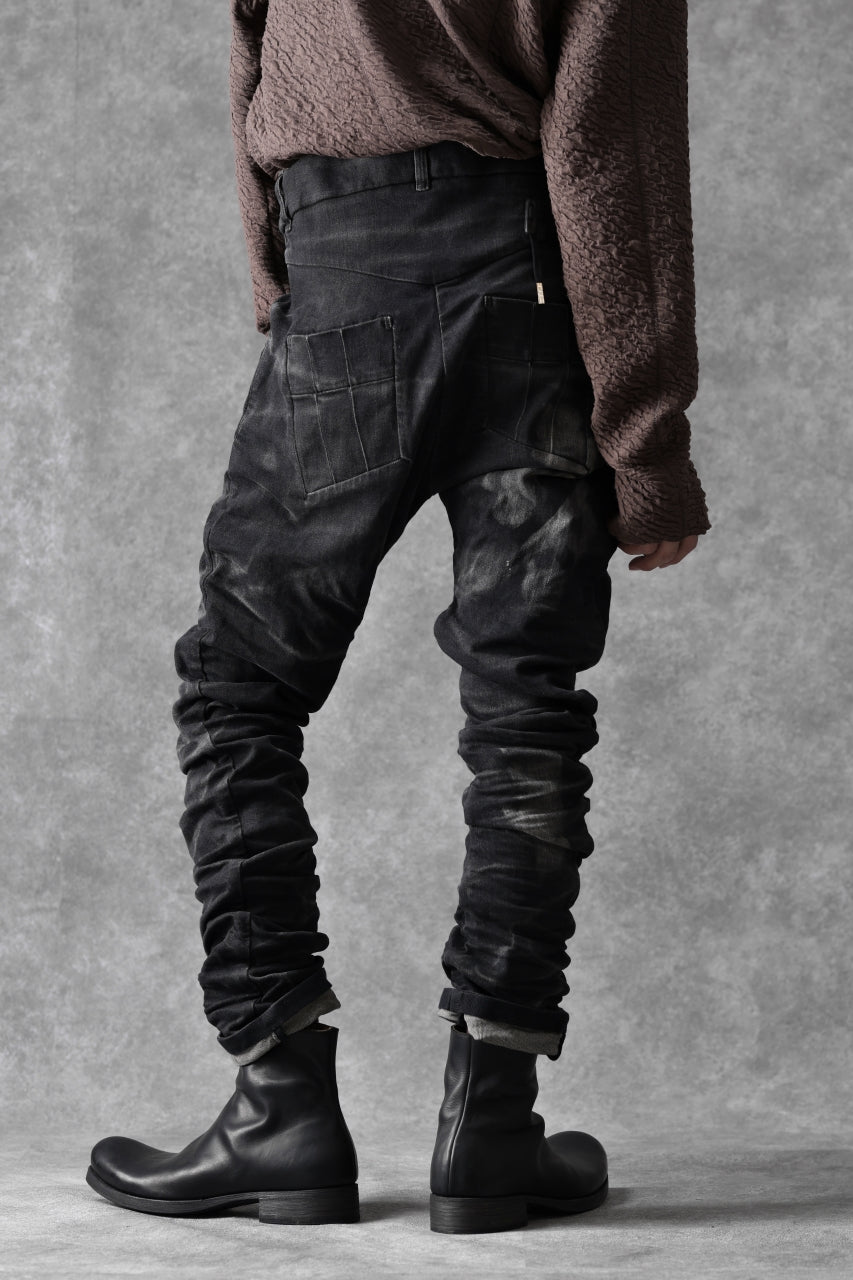 画像をギャラリービューアに読み込む, BORIS BIDJAN SABERI TIGHT FIT PANTS / STONE WASHED &amp; USED EFFECT &amp; BODY MOLDED &quot;P13.TF-F1603K&quot; (BLACK DENIM)