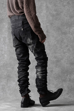 画像をギャラリービューアに読み込む, BORIS BIDJAN SABERI TIGHT FIT PANTS / STONE WASHED &amp; USED EFFECT &amp; BODY MOLDED &quot;P13.TF-F1603K&quot; (BLACK DENIM)