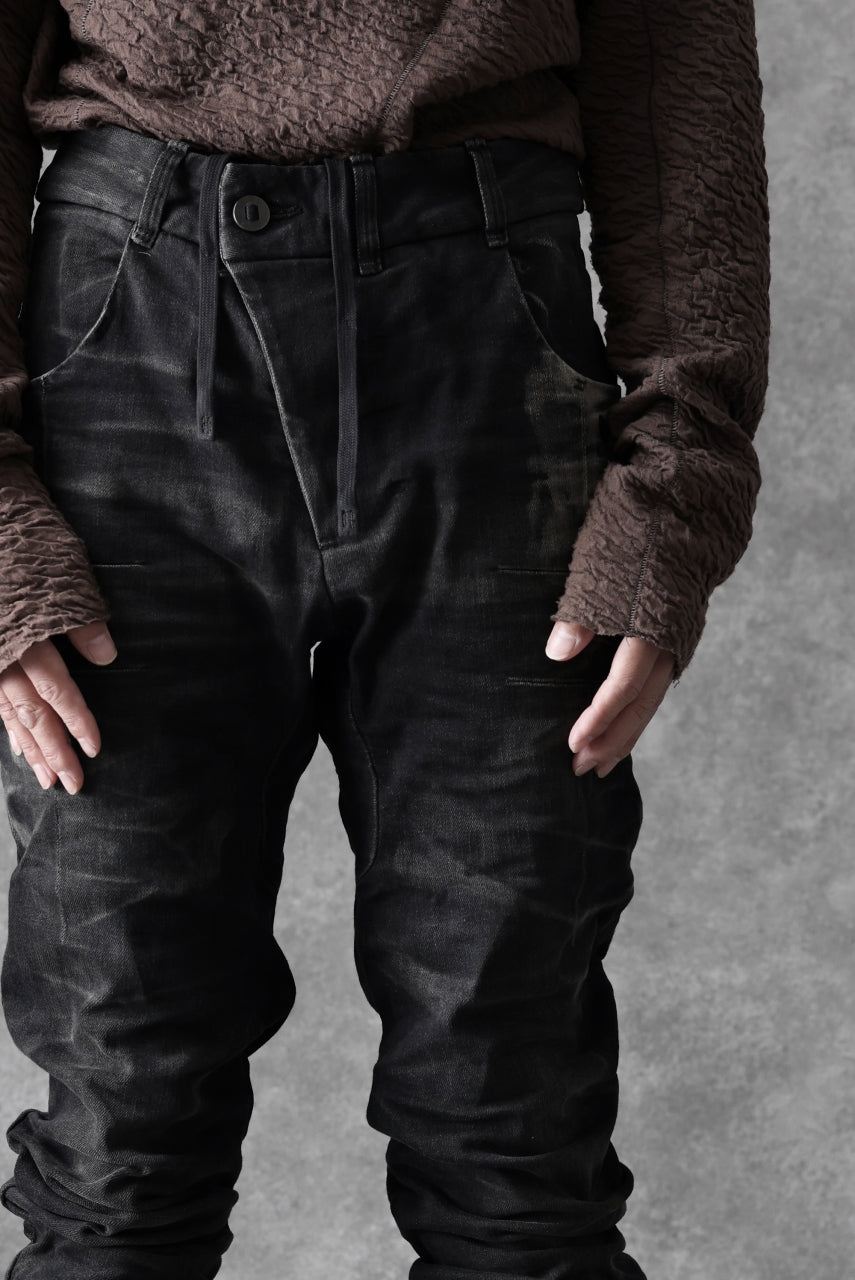 画像をギャラリービューアに読み込む, BORIS BIDJAN SABERI TIGHT FIT PANTS / STONE WASHED &amp; USED EFFECT &amp; BODY MOLDED &quot;P13.TF-F1603K&quot; (BLACK DENIM)