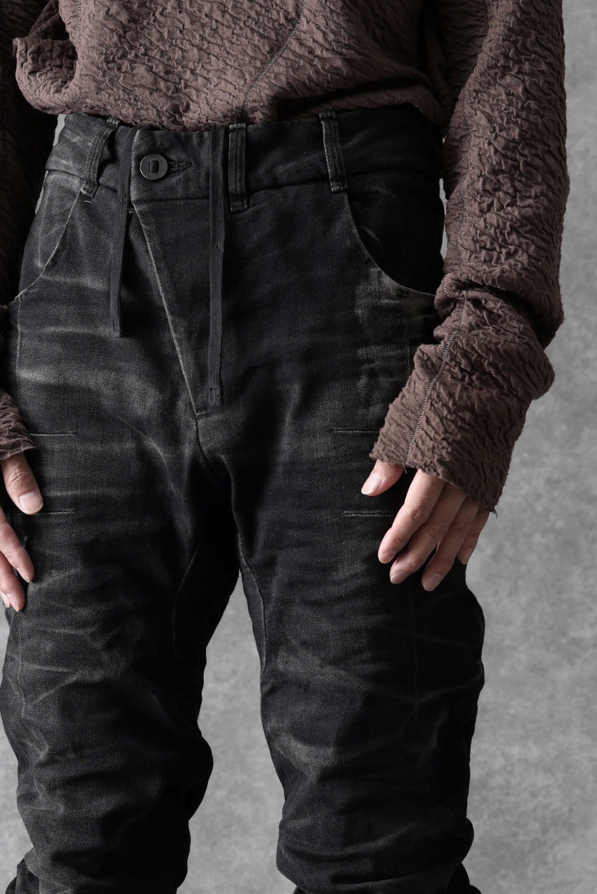 画像をギャラリービューアに読み込む, BORIS BIDJAN SABERI TIGHT FIT PANTS / STONE WASHED &amp; USED EFFECT &amp; BODY MOLDED &quot;P13.TF-F1603K&quot; (BLACK DENIM)