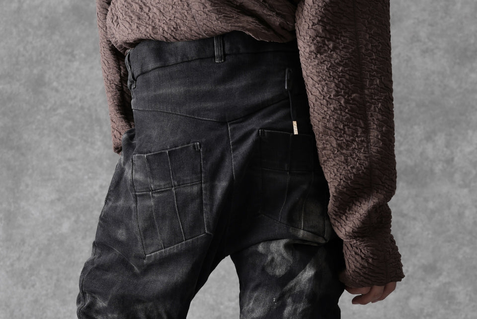 画像をギャラリービューアに読み込む, BORIS BIDJAN SABERI TIGHT FIT PANTS / STONE WASHED &amp; USED EFFECT &amp; BODY MOLDED &quot;P13.TF-F1603K&quot; (BLACK DENIM)